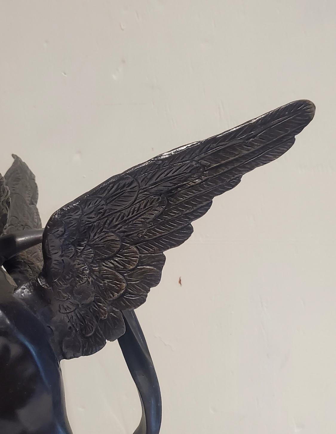 Bronze Angel Sculpture In Excellent Condition For Sale In Dallas, TX