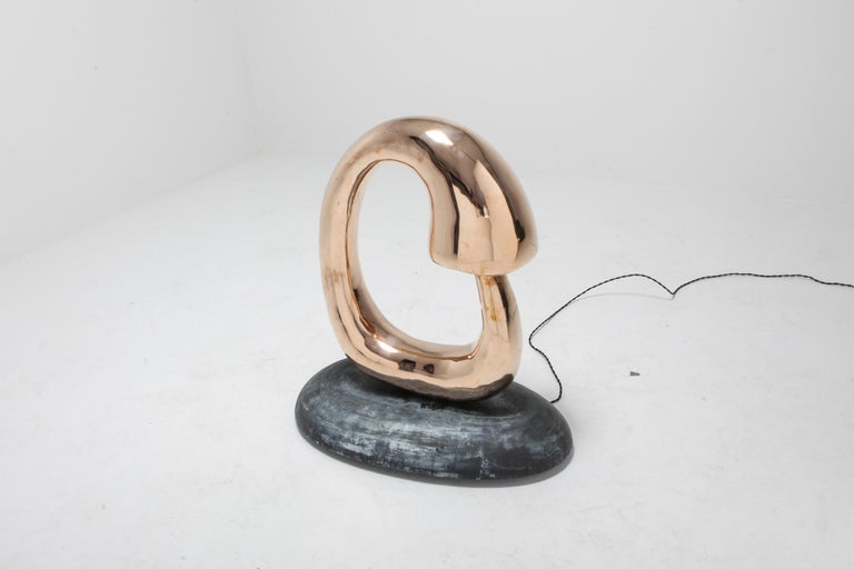 Post-Modern Bronze 'Angler' Lighting Sculpture by Carlo Lorenzetti For Sale