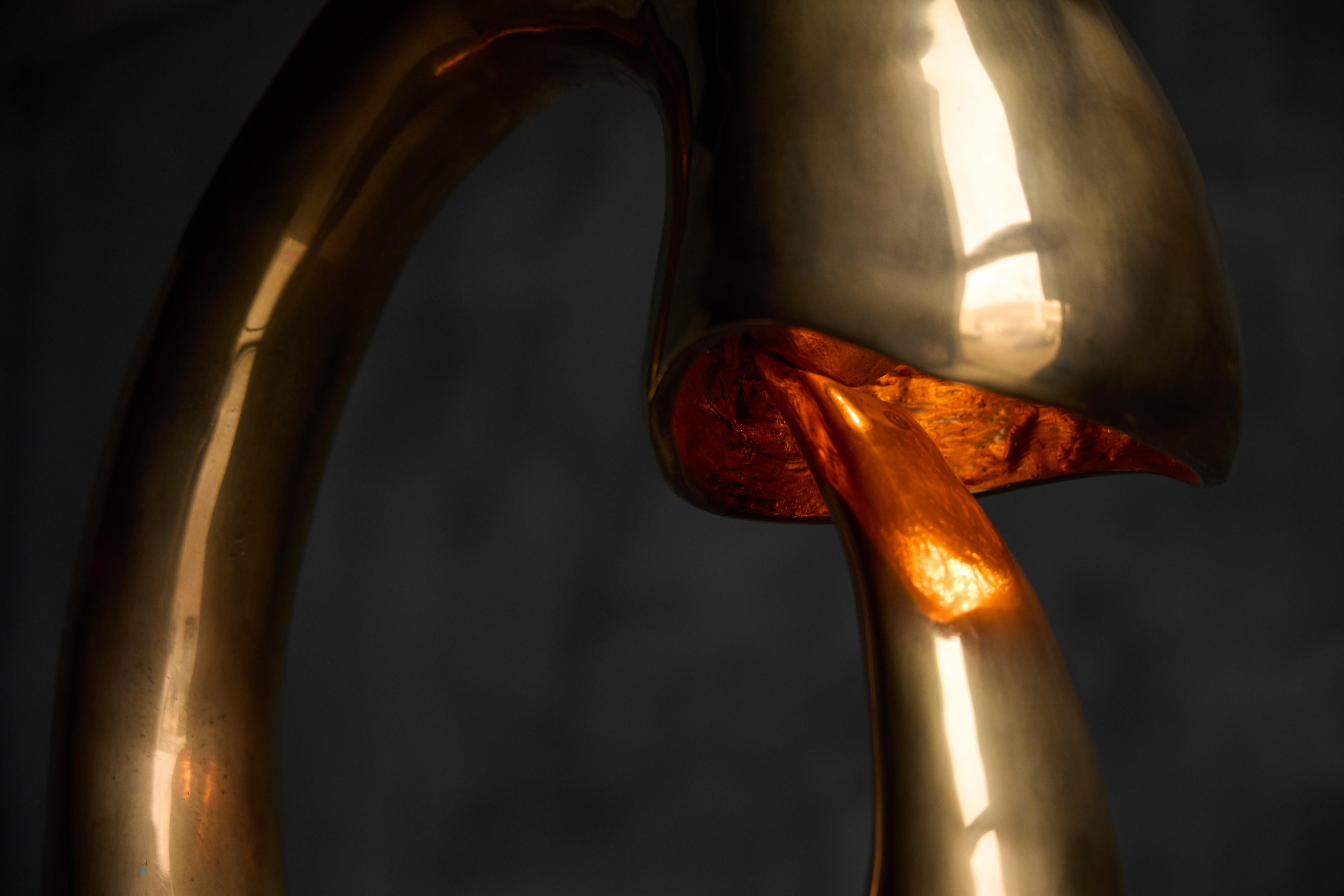 Post-Modern Bronze 'Angler' Lighting Sculpture by Carlo Lorenzetti, Netherlands, 2019 For Sale