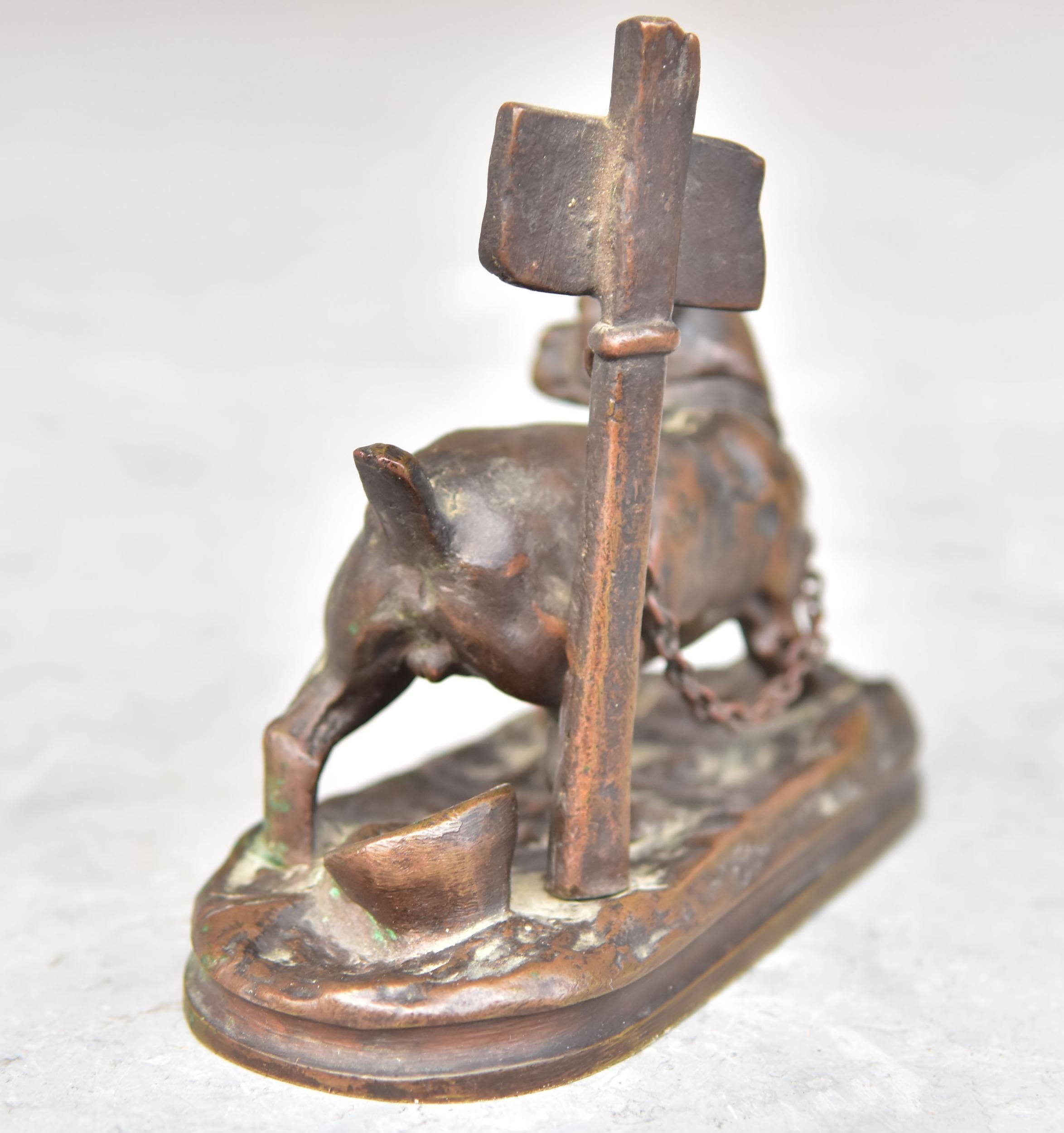 Francese Animale in bronzo dell'inizio del XX secolo 