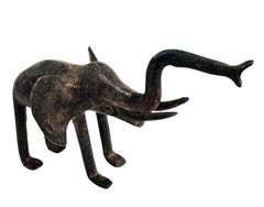 Bronze Animal Sculpture - African, Burkina Faso Bronze Elephant, Unique
