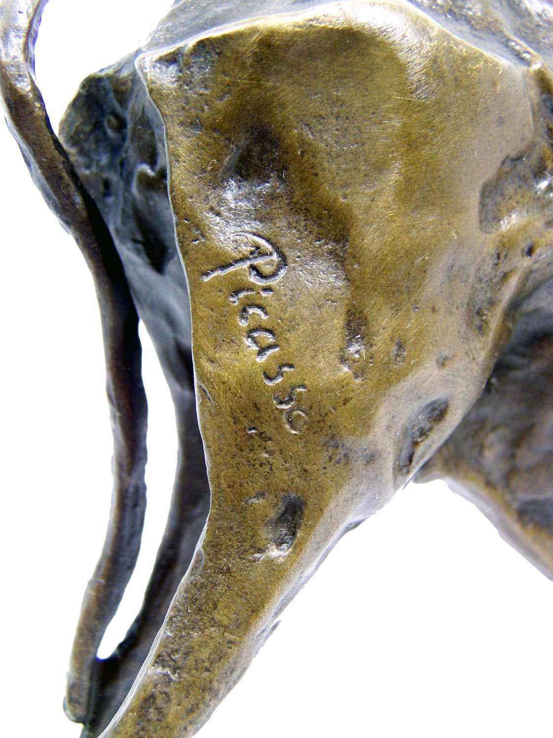 French Bronze Animal Sculpture of a Bull, Model by Pablo Picasso . For Sale