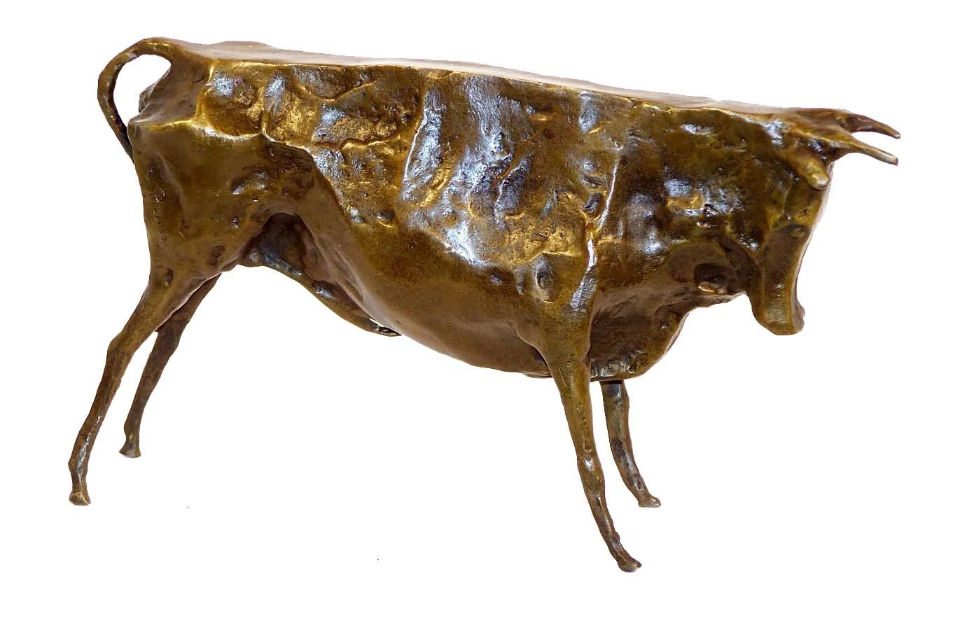 Patinated Bronze Animal Sculpture of a Bull, Model by Pablo Picasso . For Sale