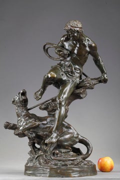 Bronze Animal Sculpture The Lioness Tamer by Édouard Drouot