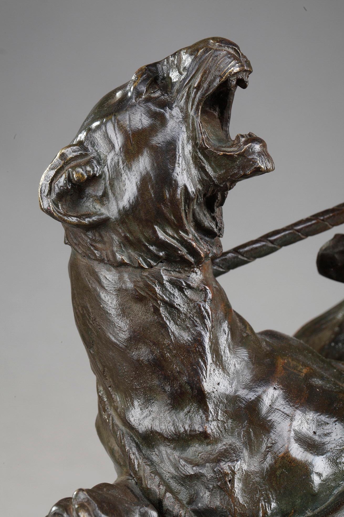 20th Century Bronze Animal Sculpture The Lioness Tamer by Édouard Drouot