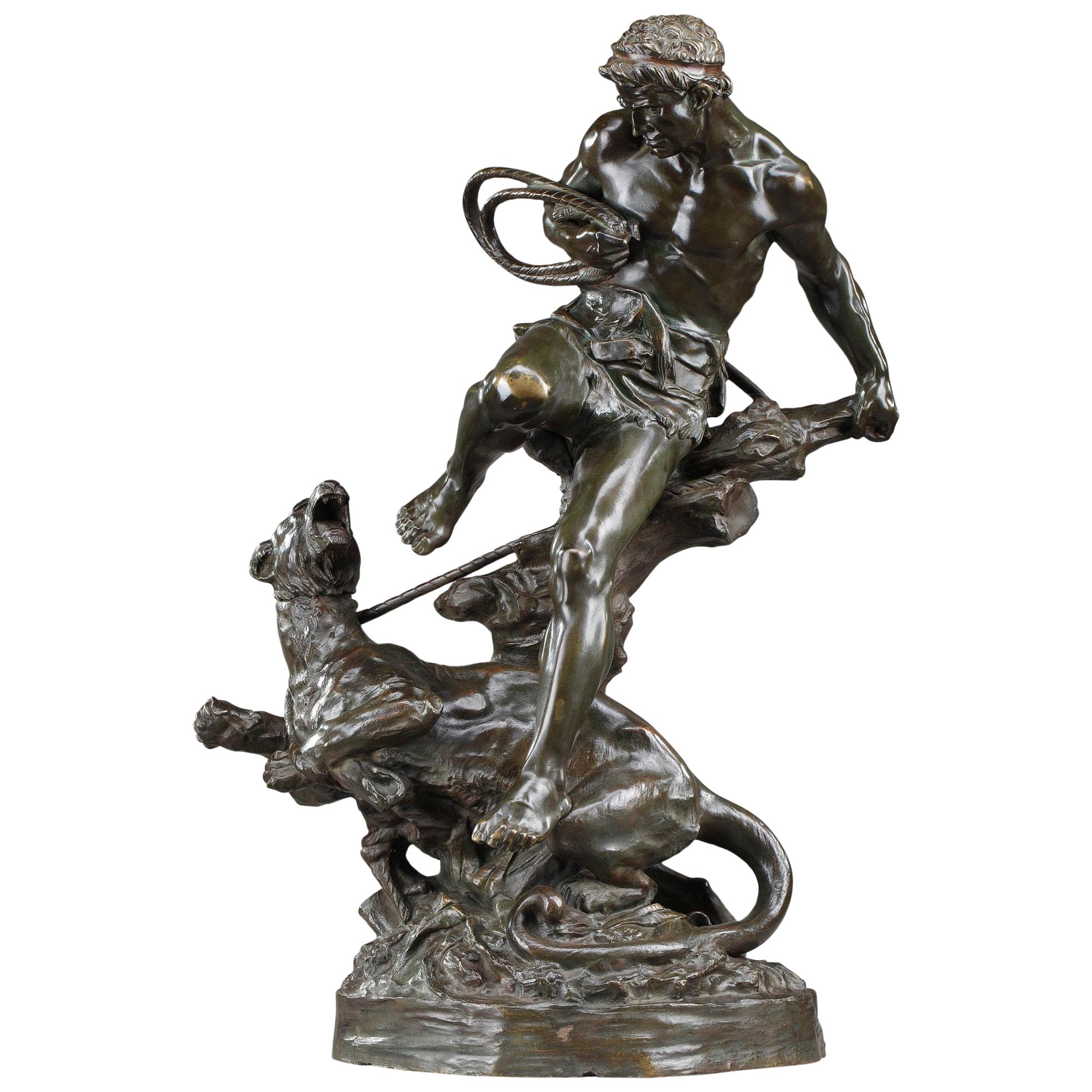 Bronze Animal Sculpture The Lioness Tamer by Édouard Drouot