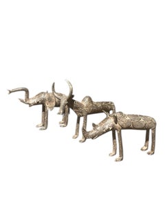 Sculptures d'animaux en bronze - Art africain en bronze du Burkina Faso, ensemble de trois