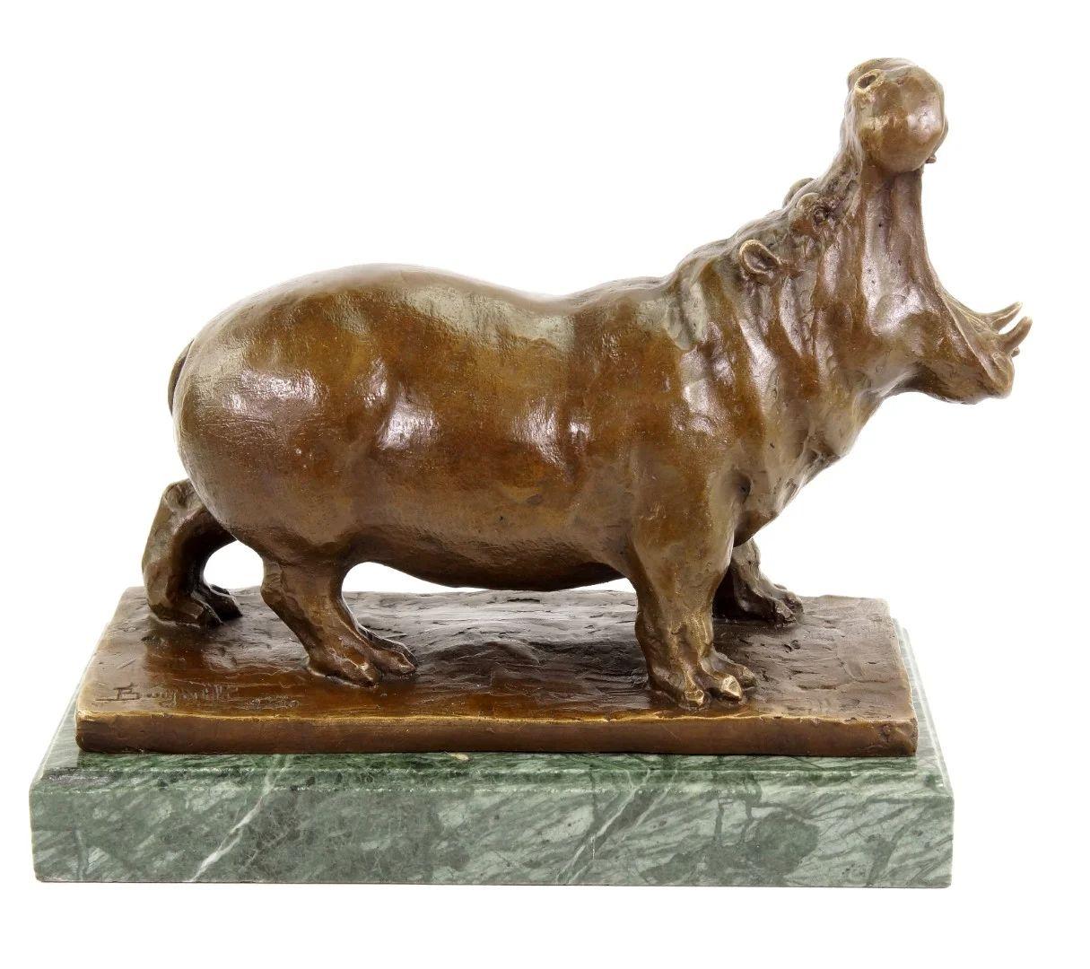 XX secolo Statua animale in bronzo, ippopotamo nello stile di Rembrandt Bugatti Scultura in vendita