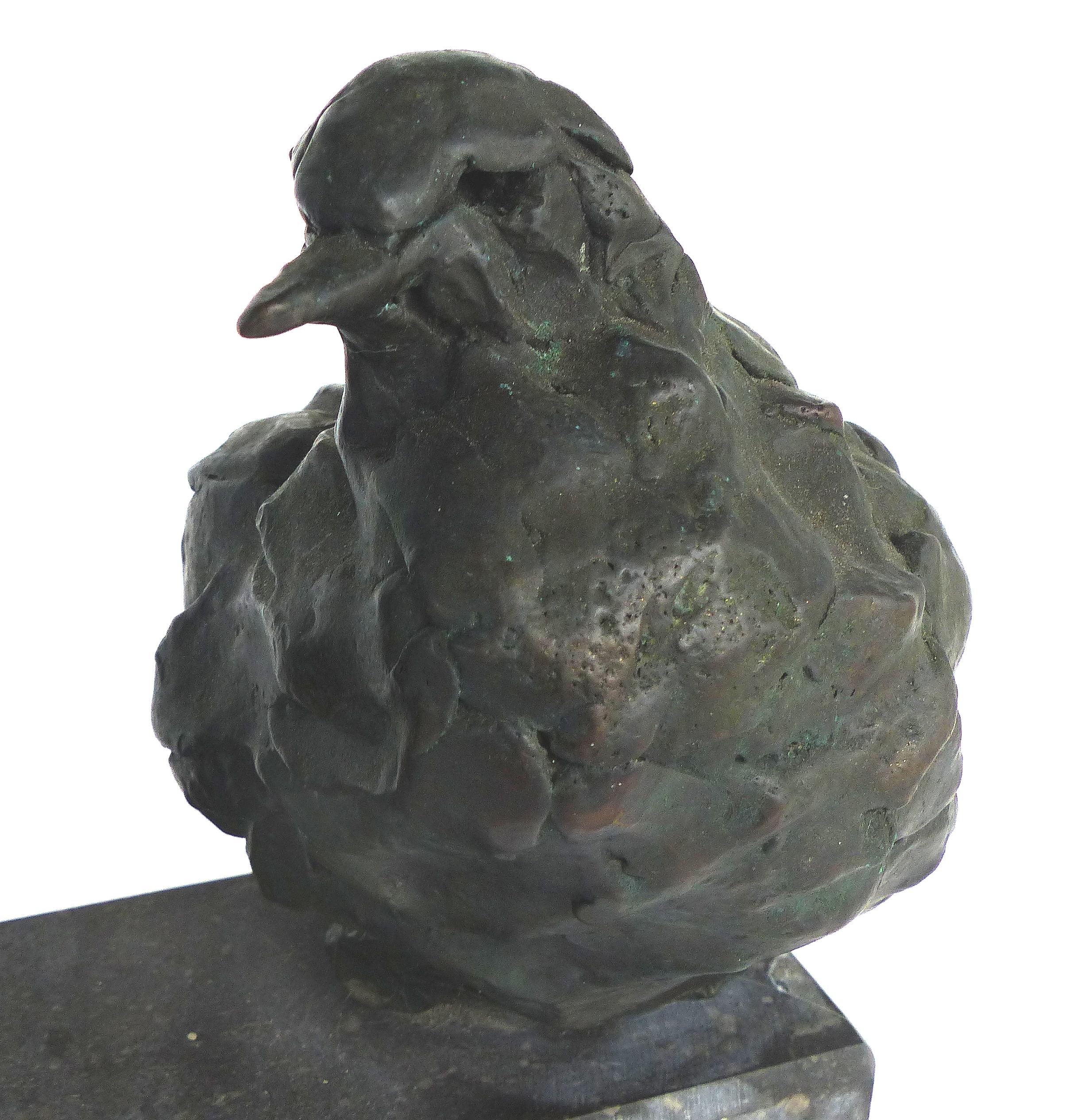 Bronze Animalier Sculpture of Two Birds resting on a Granite Base 1