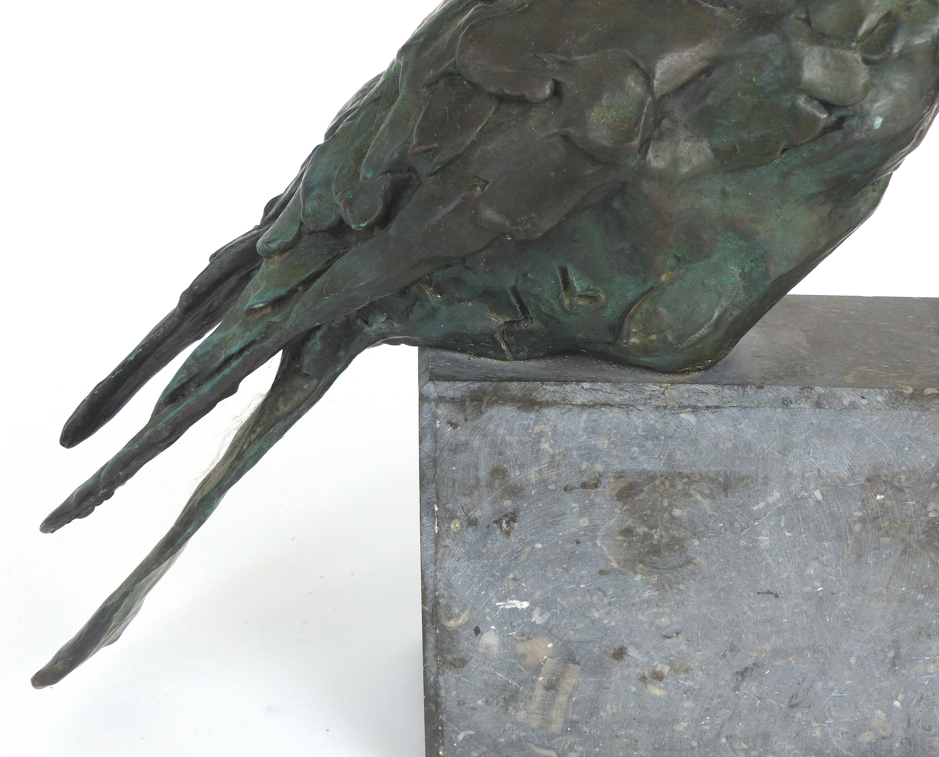 Bronze Animalier Sculpture of Two Birds resting on a Granite Base 4