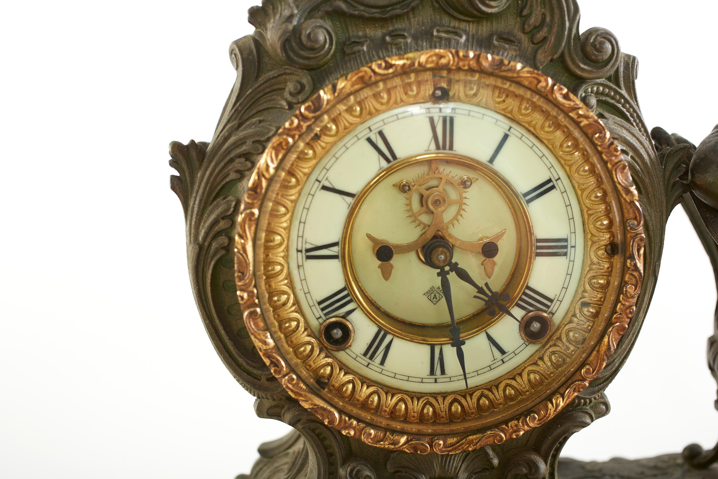 Bronze Ansonia "The Composer " Figural Mantel Clock For Sale at 1stDibs ansonia mantle clocks