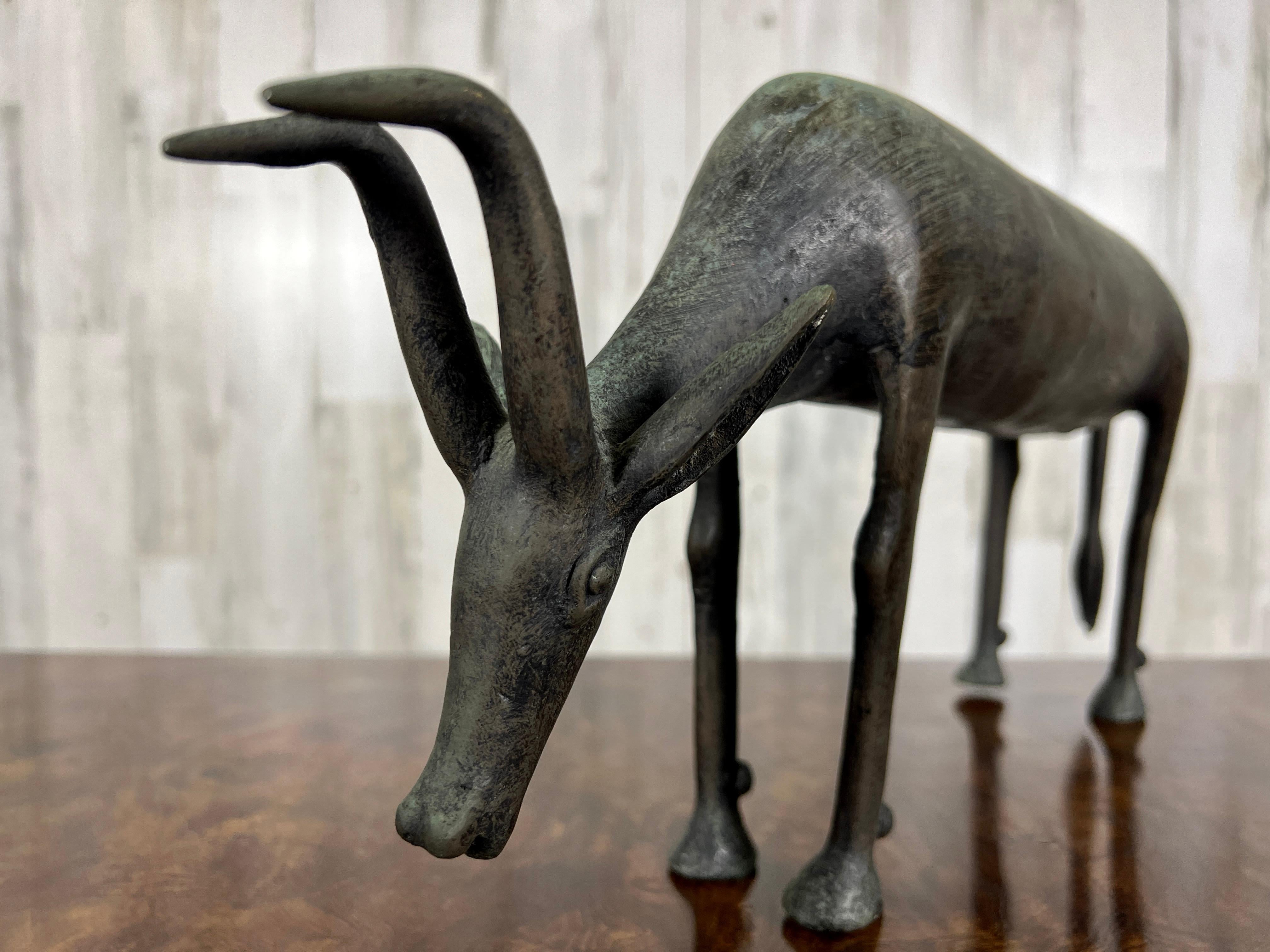 African  Ashanti Bronze Antelope  For Sale