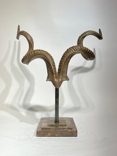 Bronze Antelope Horns Sculpture