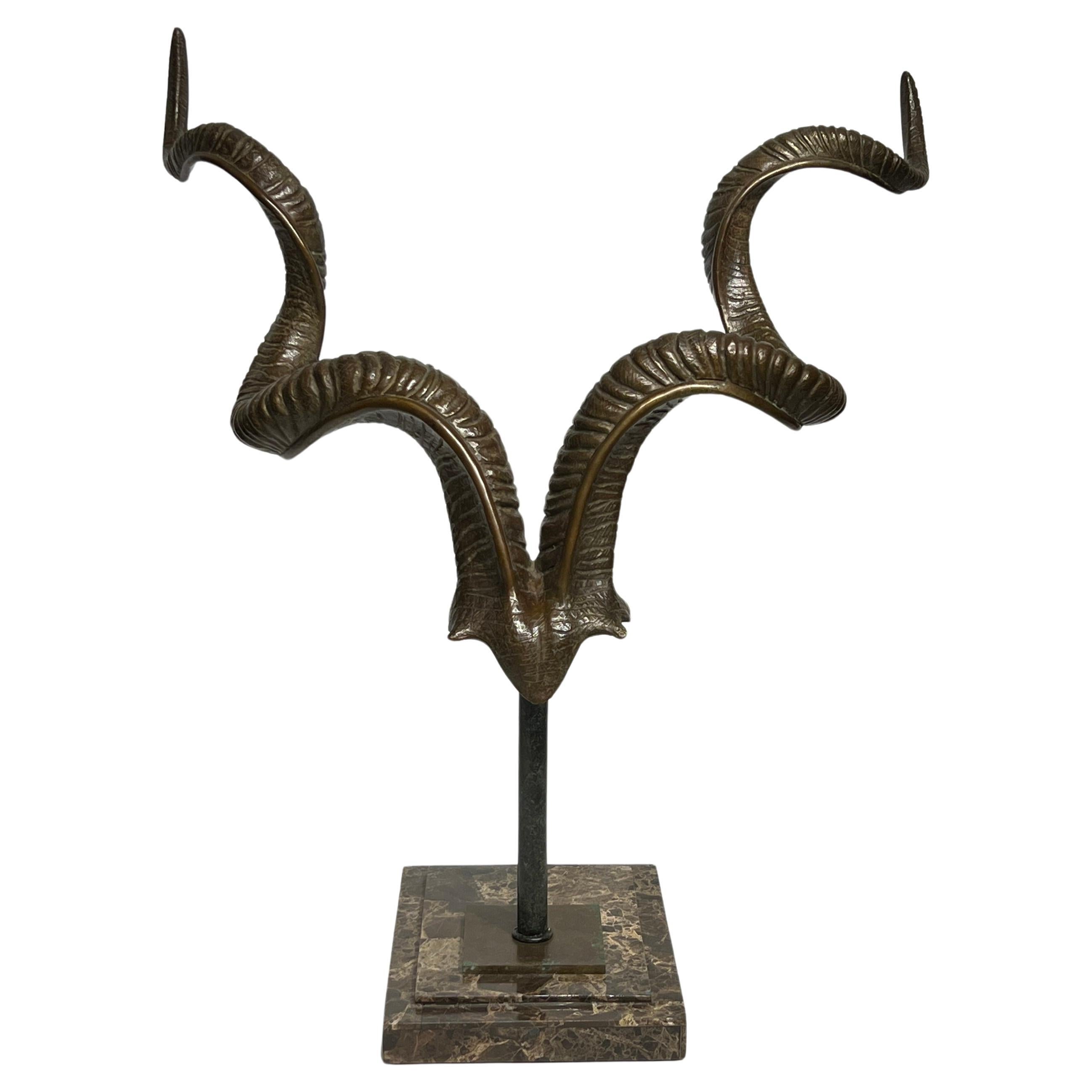 Bronze Antelope Horns Sculpture