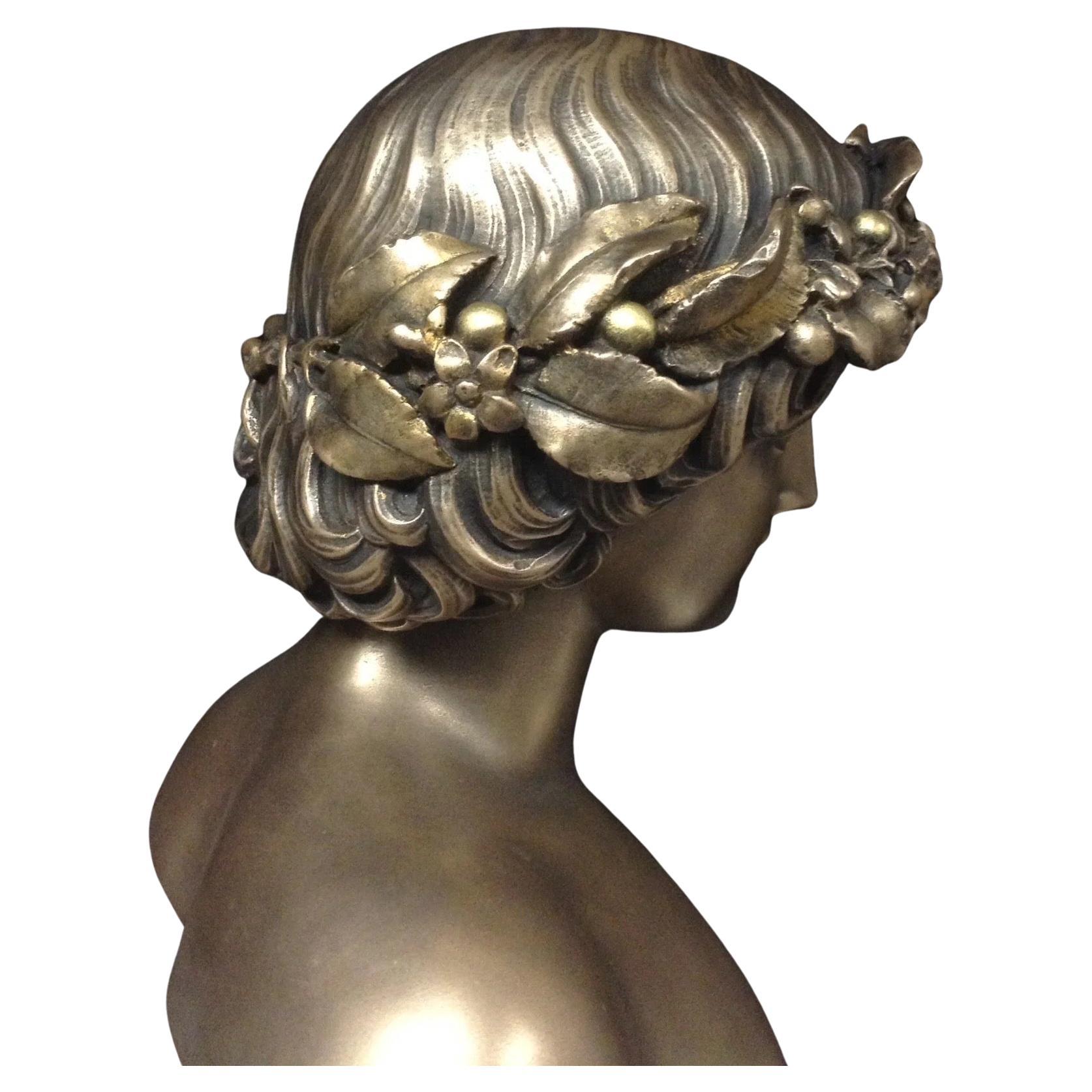 Antinoo in bronzo con corona di Bacco con colpa consumata, XX secolo in vendita 1