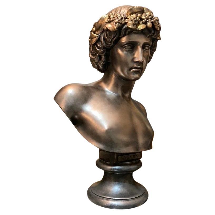 Antinoo in bronzo con corona di Bacco con colpa consumata, XX secolo in vendita 2