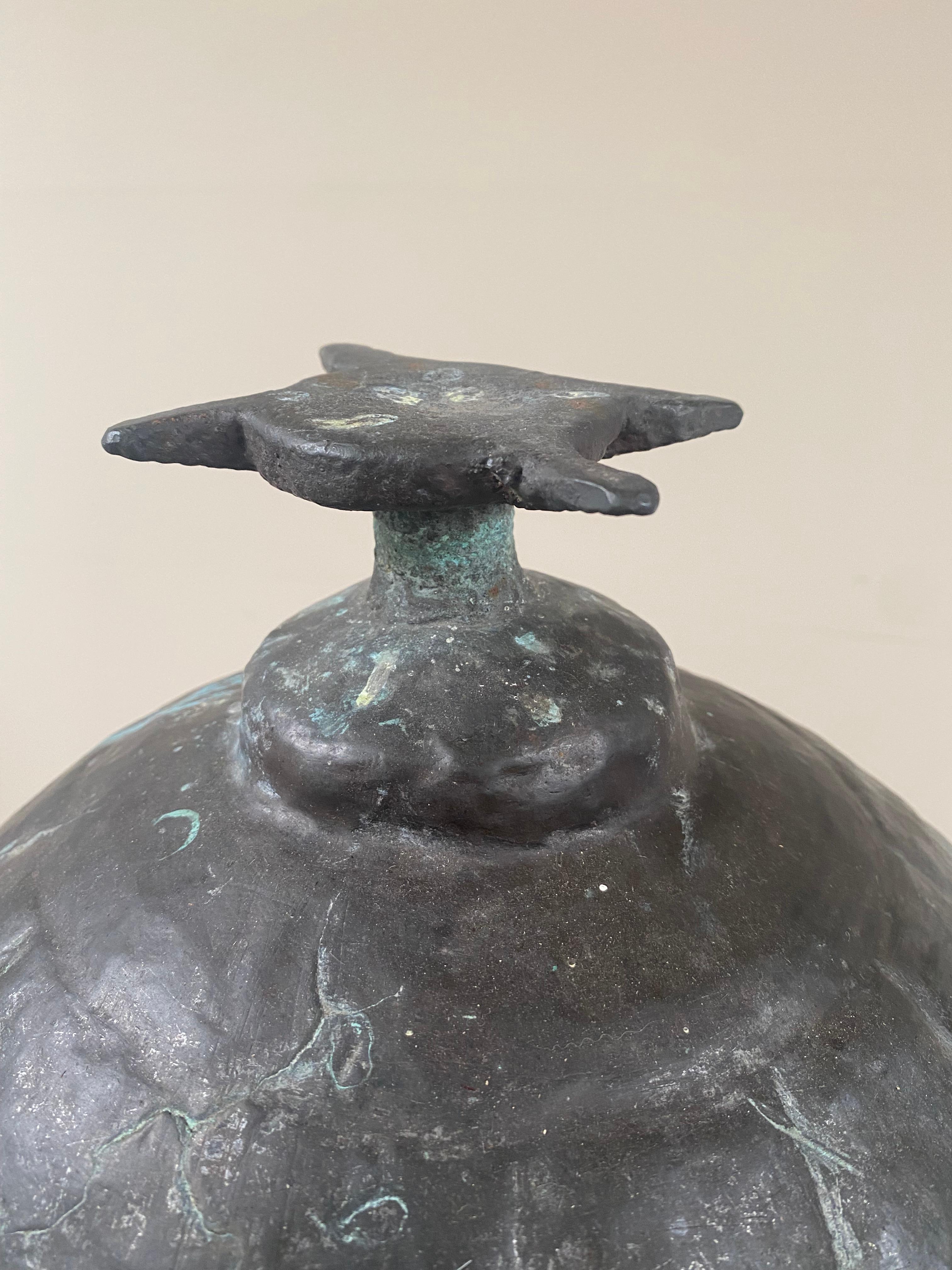 Antiker Couscous-Topf aus Bronze aus Marokko im Angebot 1
