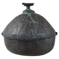 Bronze Antique Couscous Pot from Morocco