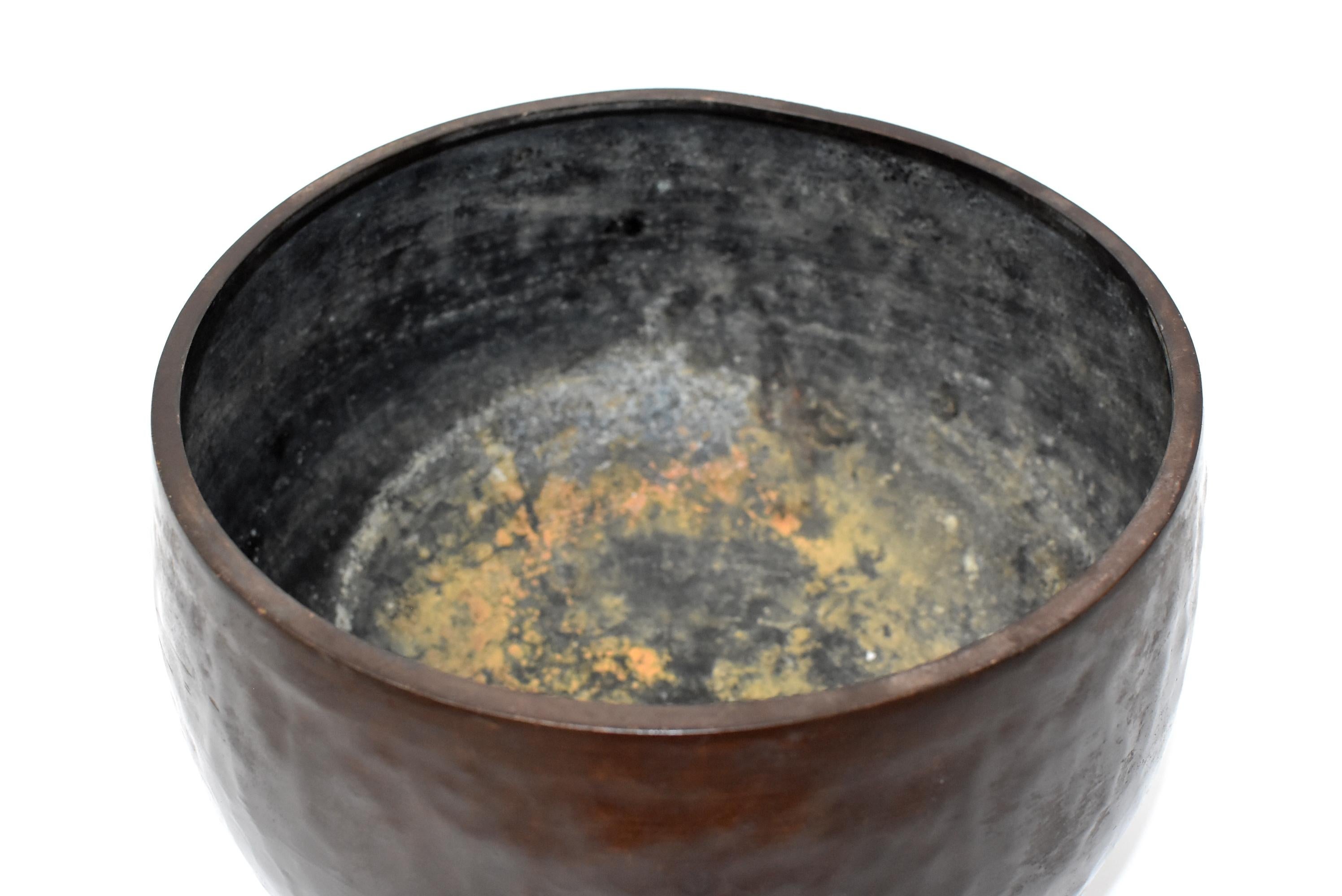Bronze Antique Japanese Singing Bowl, Hand-Hammered Copper 5