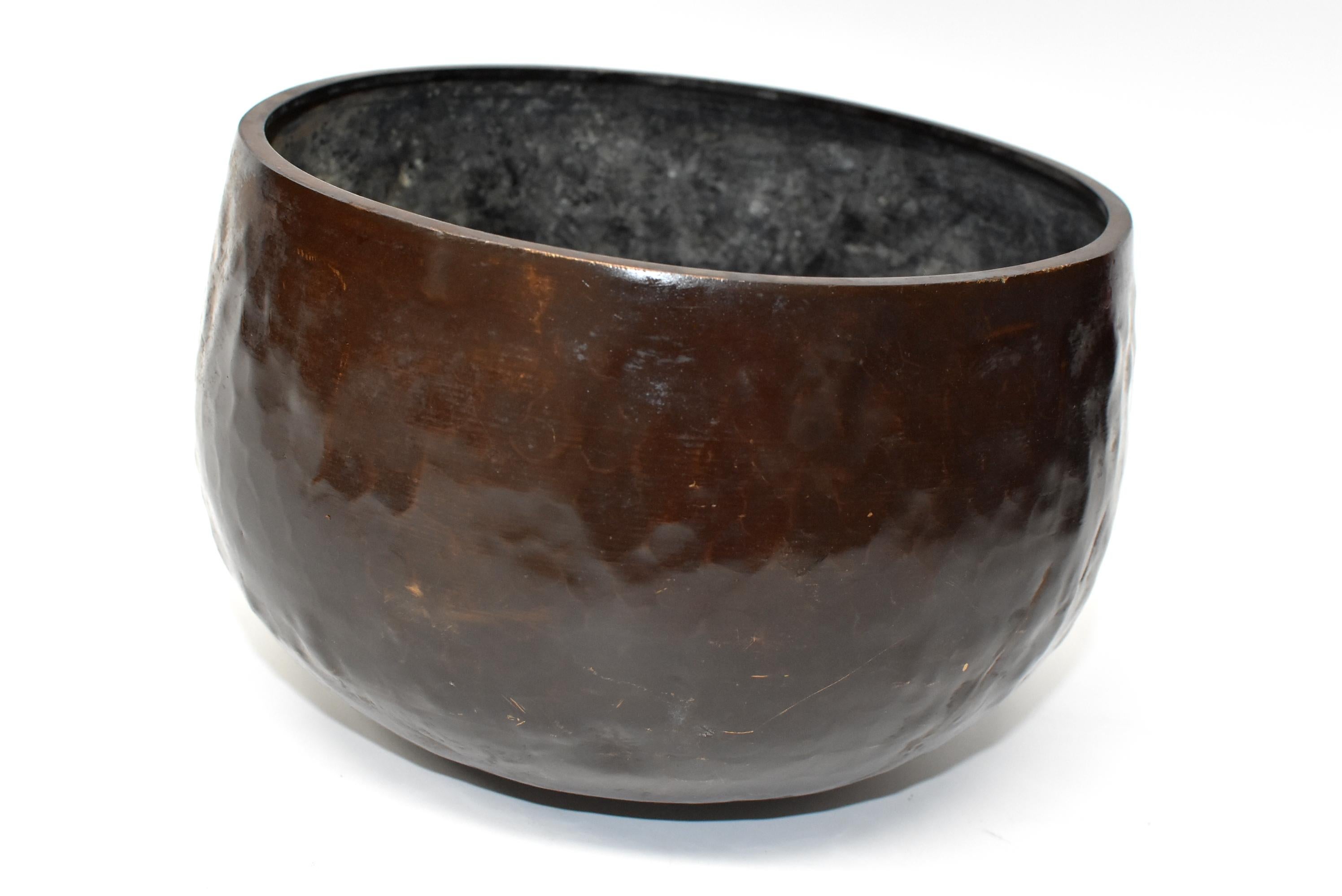 Bronze Antique Japanese Singing Bowl, Hand-Hammered Copper 6