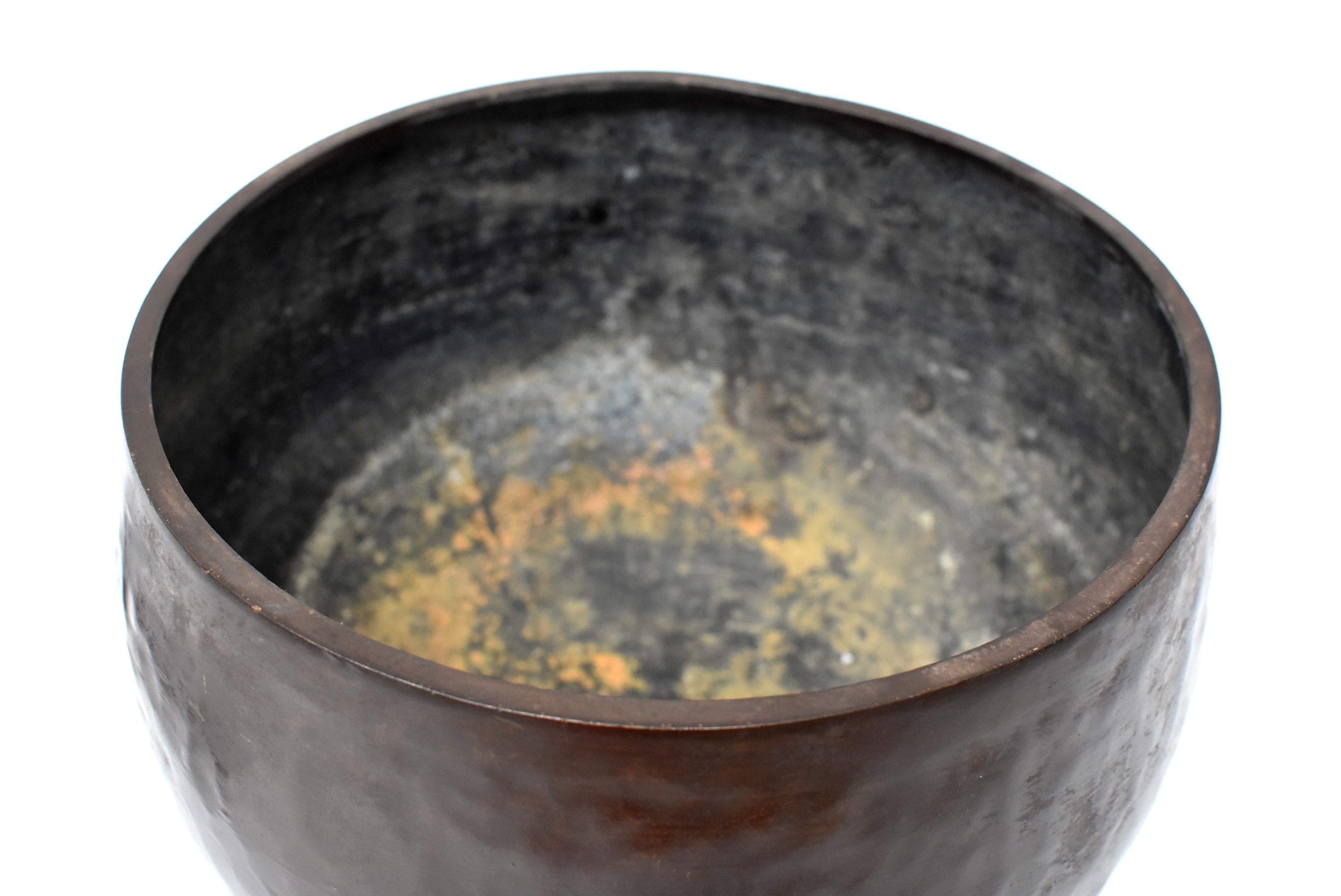19th Century Bronze Antique Japanese Singing Bowl, Hand-Hammered Copper