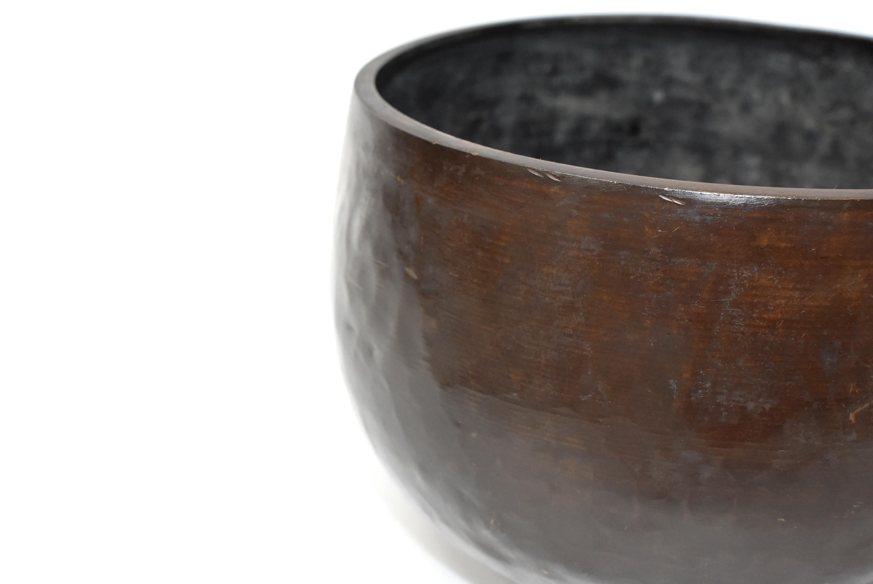 Bronze Antique Japanese Singing Bowl, Hand-Hammered Copper 1