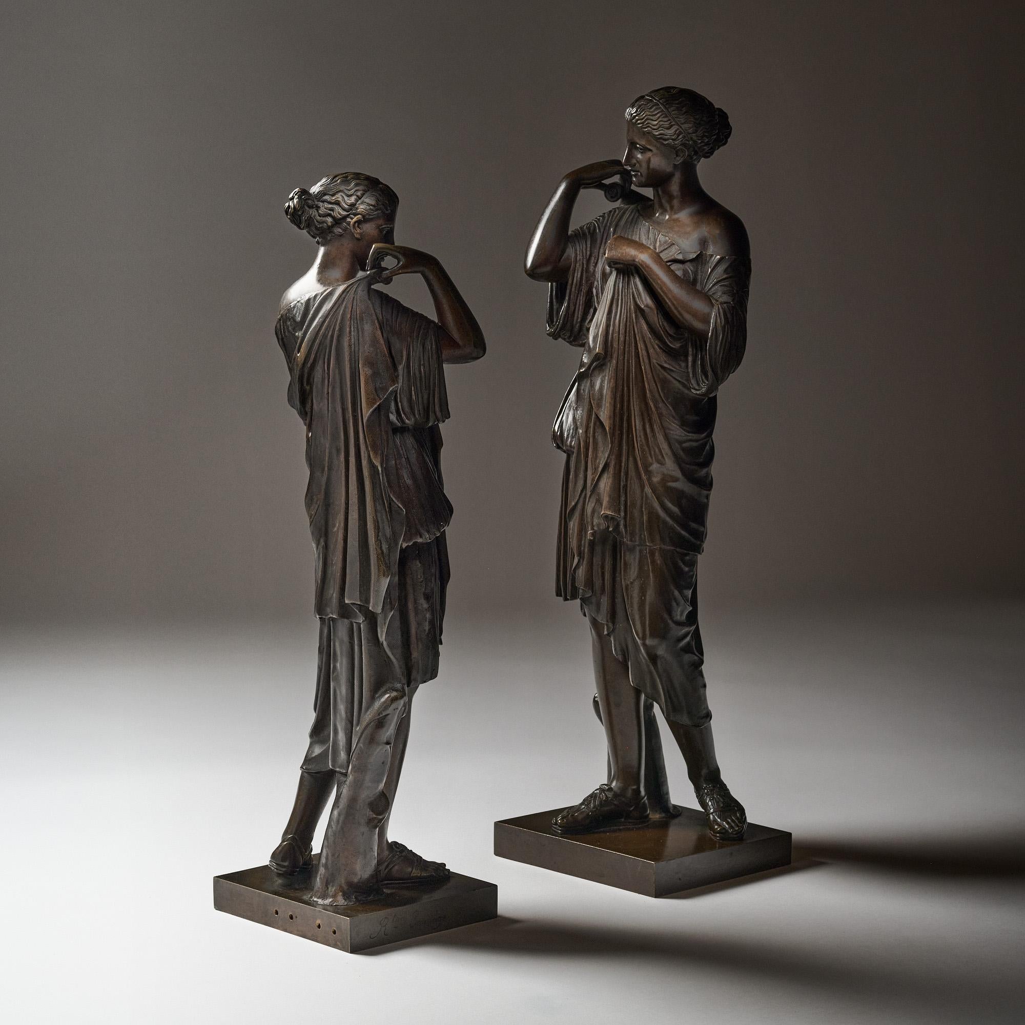 Scultura antica in bronzo dopo 'La Diane de Gabis' di Praxiteles in vendita 3