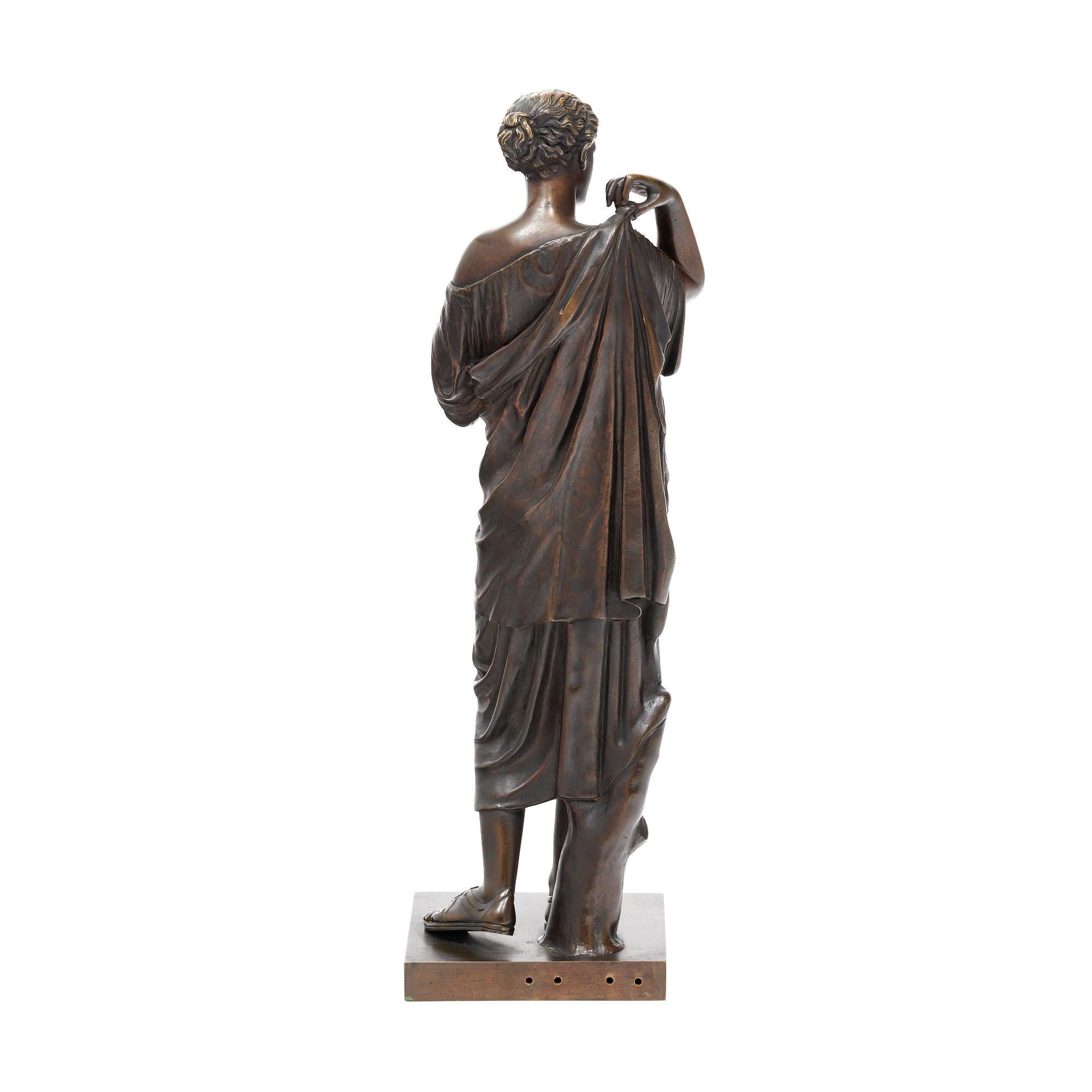 Scultura antica in bronzo dopo 'La Diane de Gabis' di Praxiteles In condizioni buone in vendita a Austin, TX