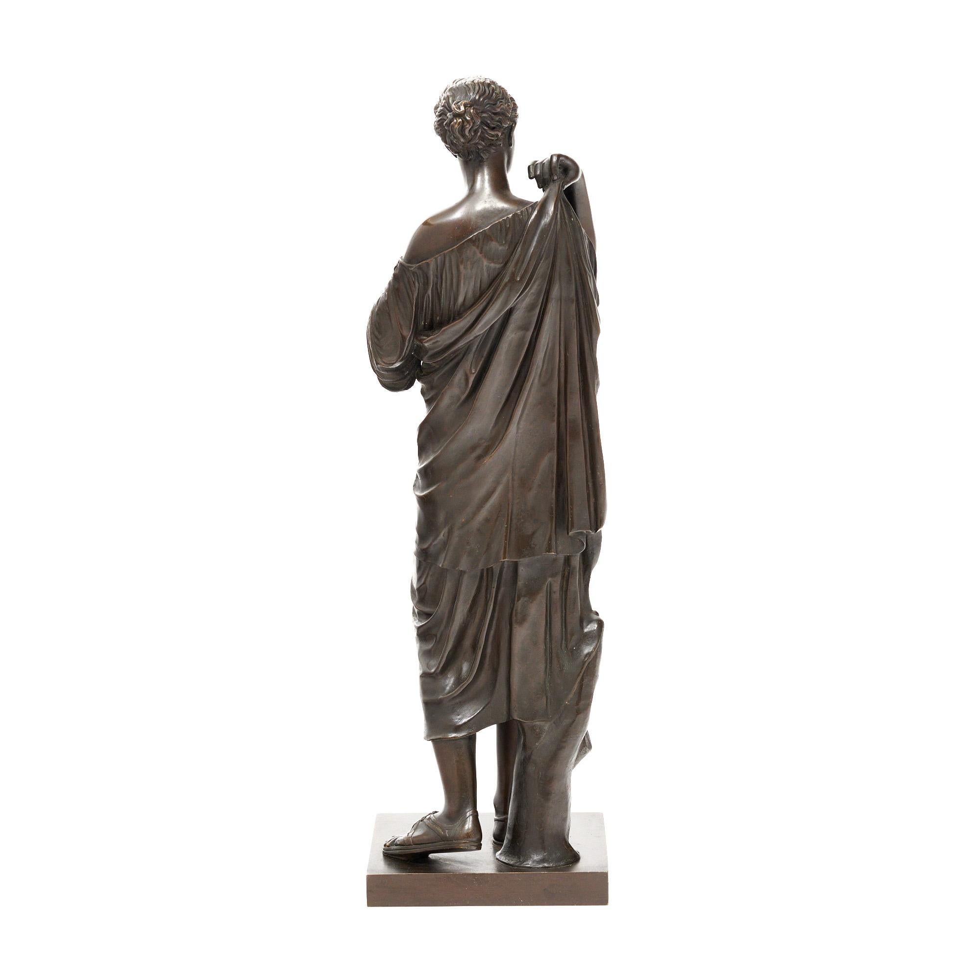 Sculpture antique en bronze d'après La Diane de Gabis de Praxiteles Bon état - En vente à Austin, TX