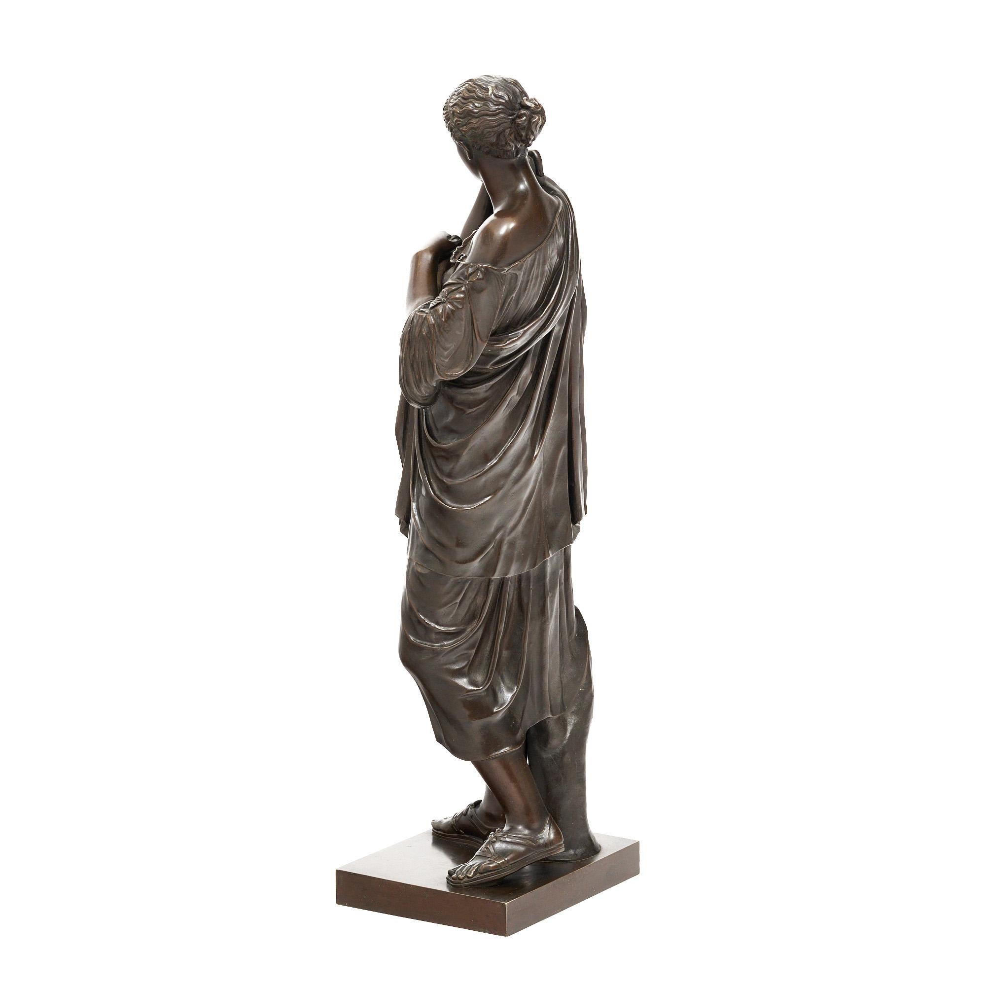 Début du 20ème siècle Sculpture antique en bronze d'après La Diane de Gabis de Praxiteles en vente