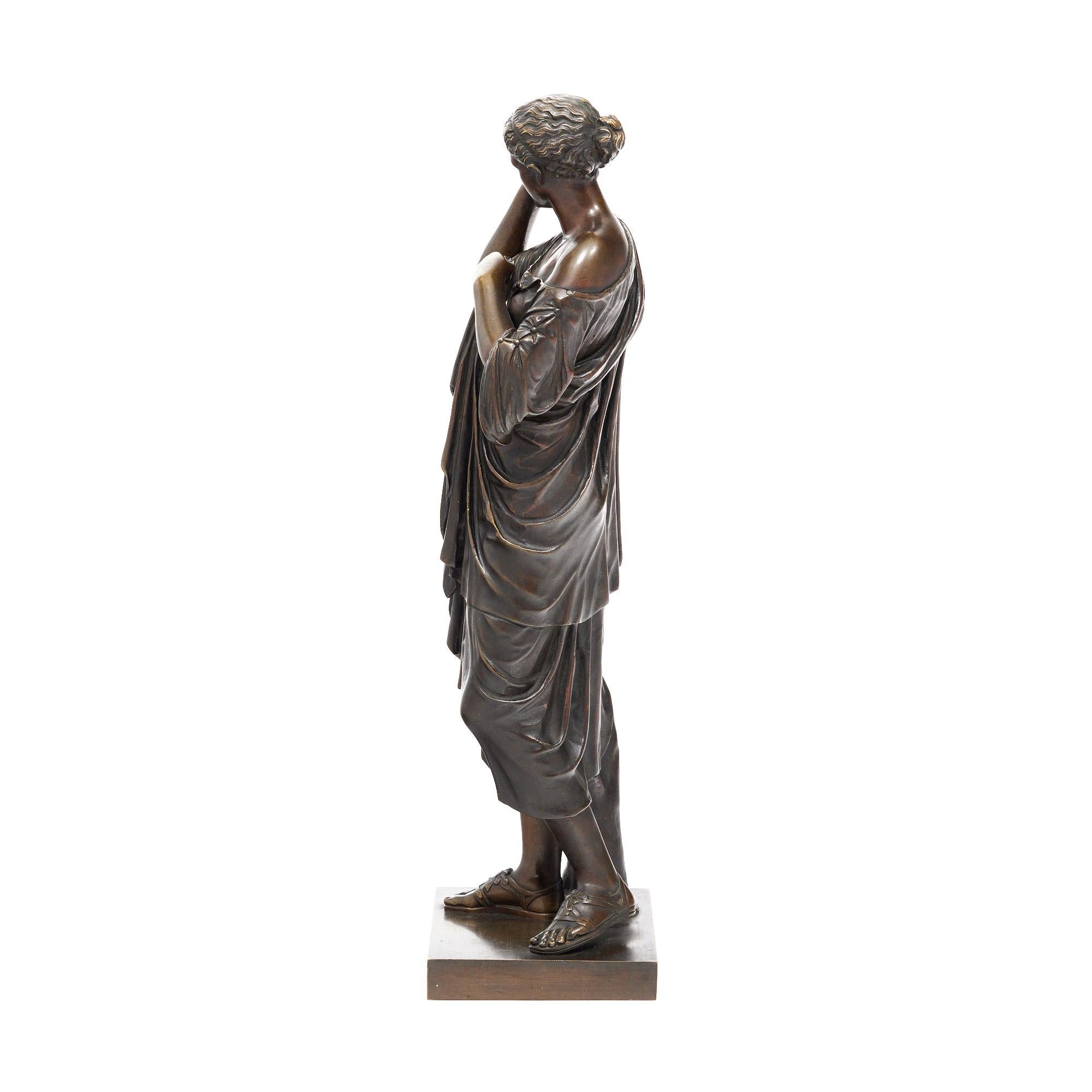 Bronzo Scultura antica in bronzo dopo 'La Diane de Gabis' di Praxiteles in vendita