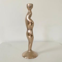 Bronze Antropomorphic Candlestick, circa 1970, France.