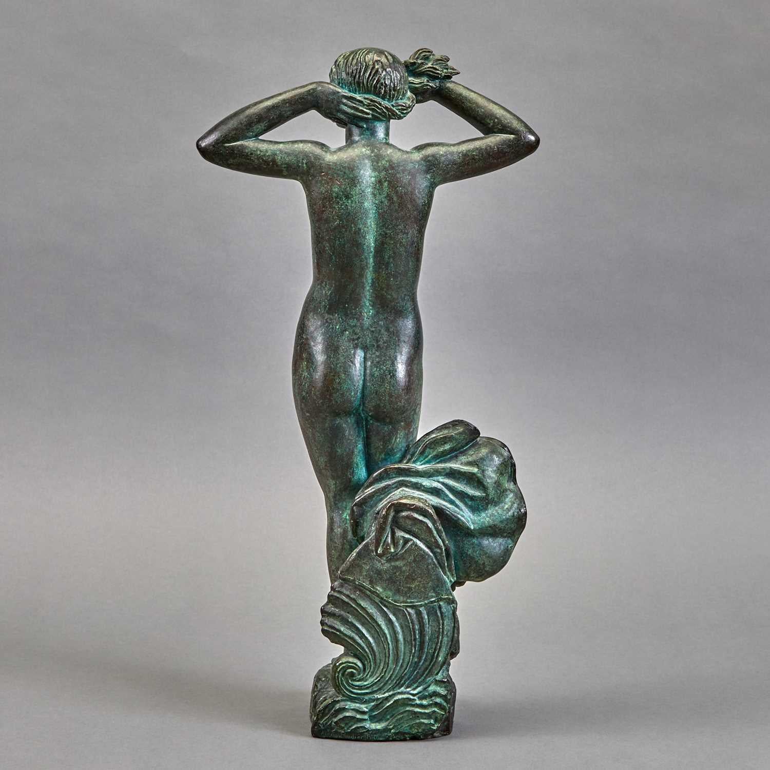 French Bronze  ''Aphrodite''  Sculpture in Verdigris Patina by Gabriel Forestier 
