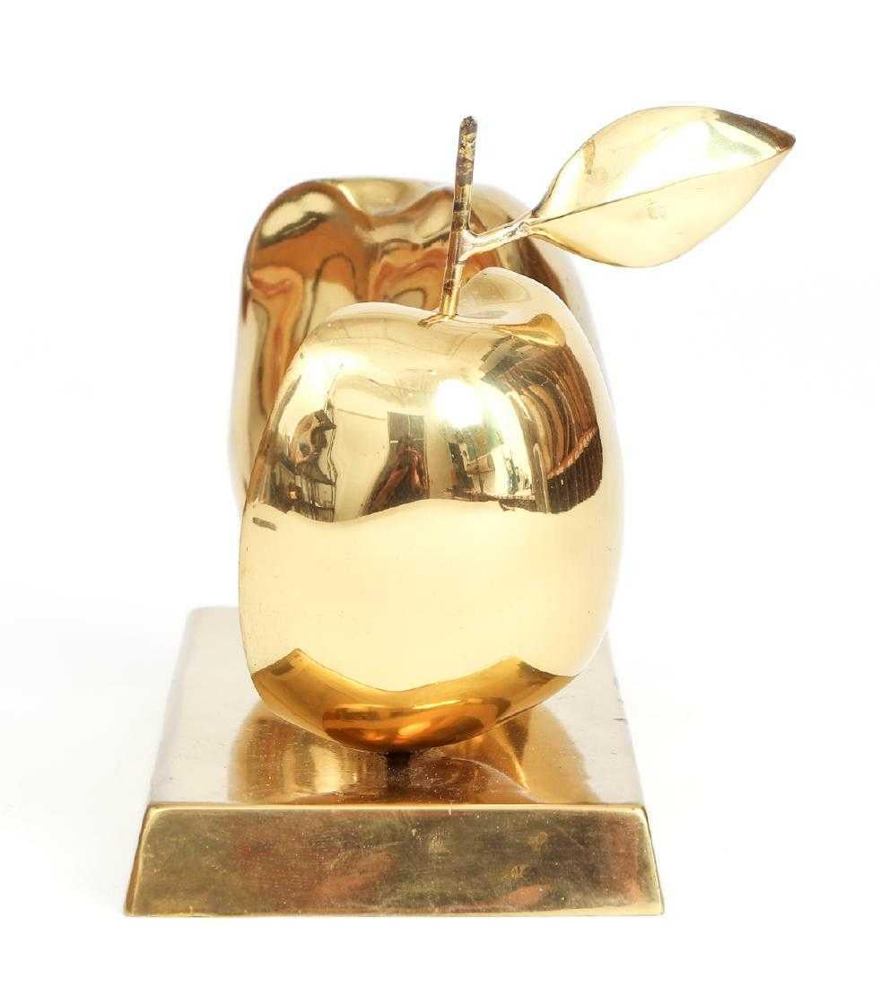 French Bronze Apple Halves Sculpture