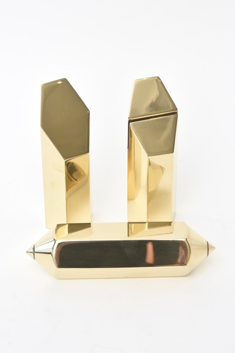 Bronze Architectural Sculpture Desk Accessories Set Of 3 For Sale