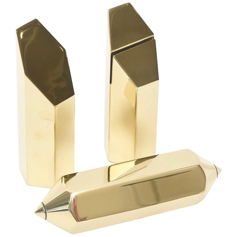 Bronze Architectural Sculpture Desk Accessories Set Of 3