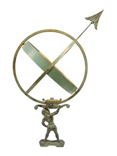 Bronze Armillary with Verdigris Patina