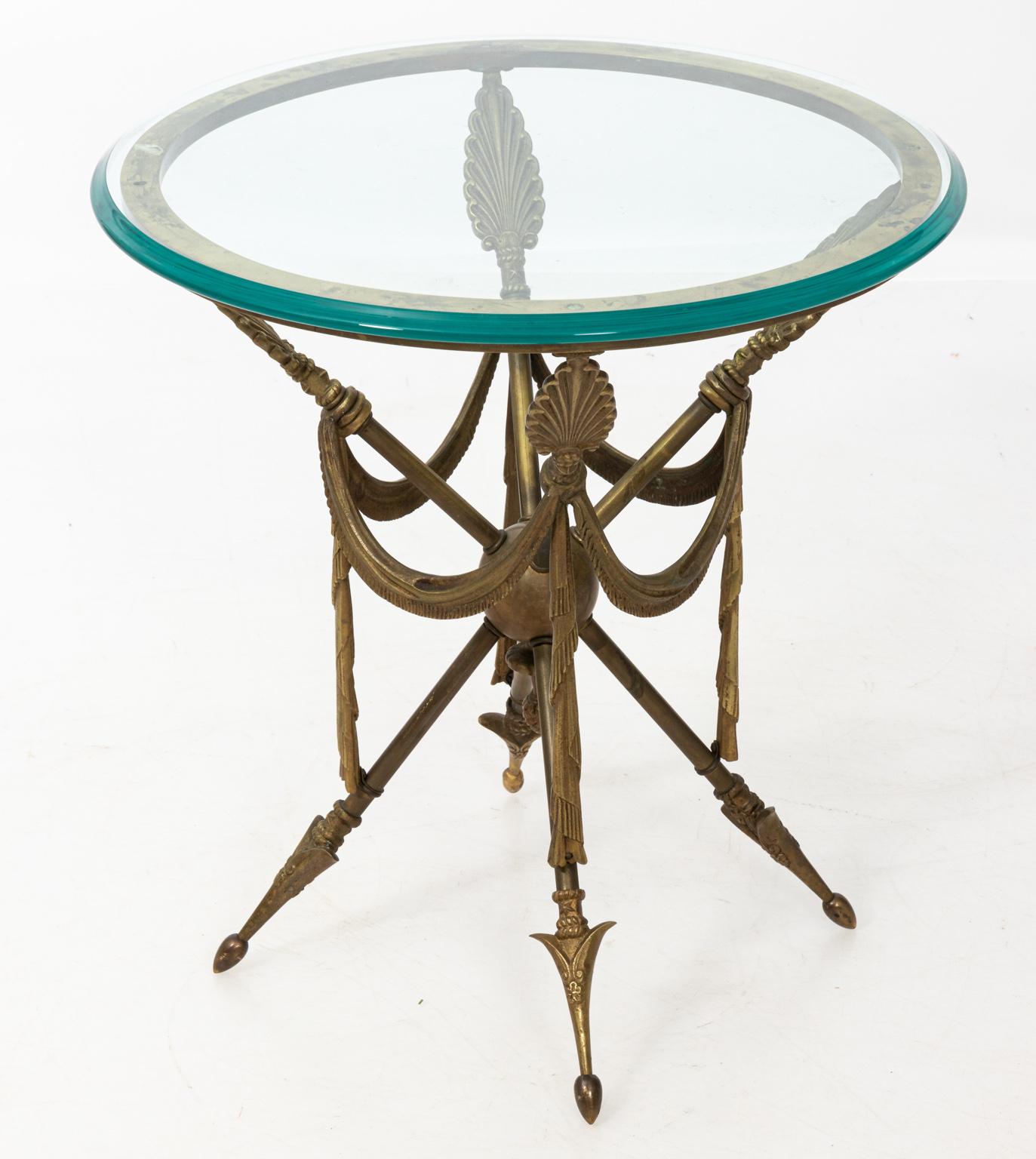 Bronze Arrow Table with Glass Top 1