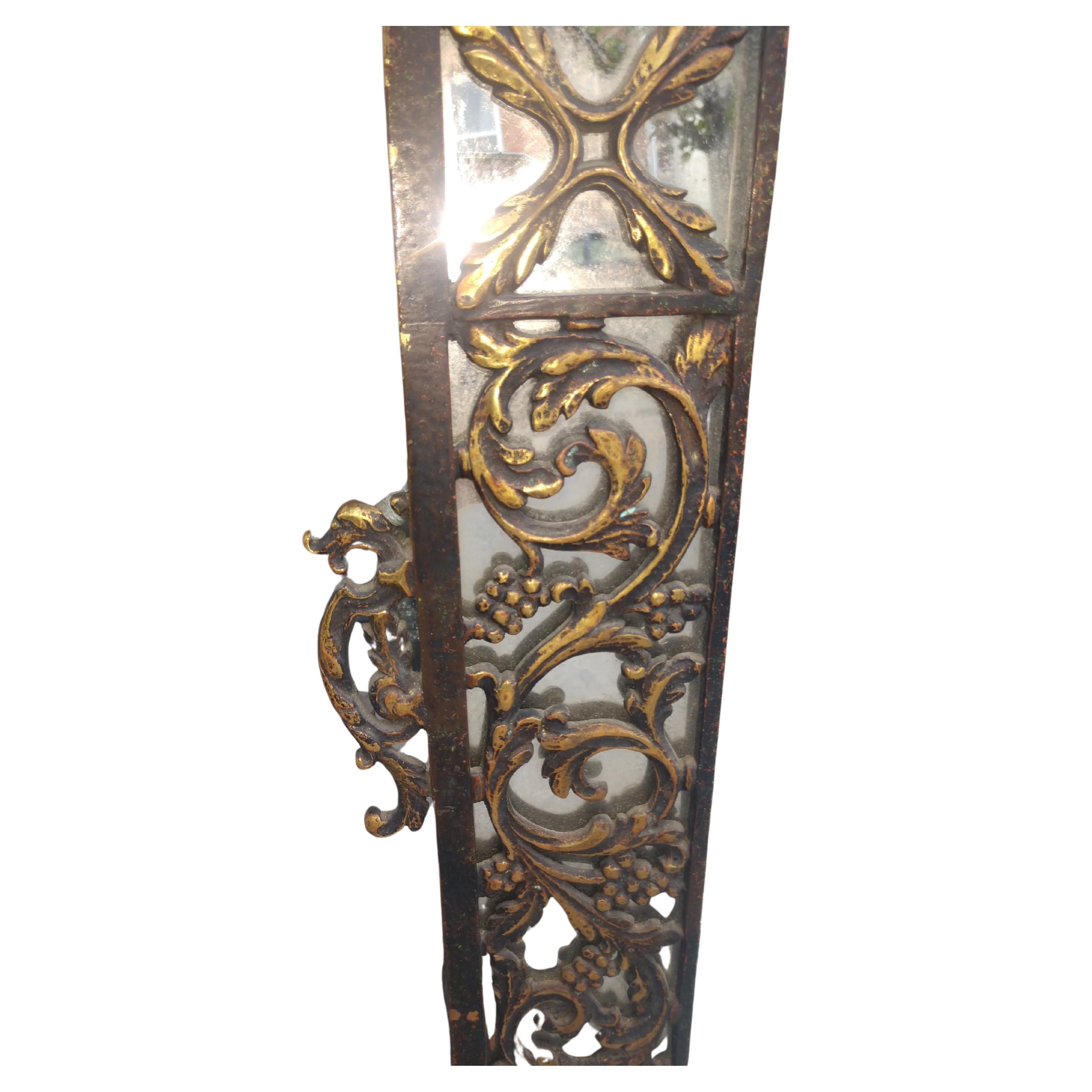 Bronze Art Deco Architectural Mirror Stil von Oscar Bach (amerikanisch) im Angebot