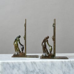 Bronze Art Deco Bookends by GAB Guldsmedsaktiebolaget, Sweden, 1930s