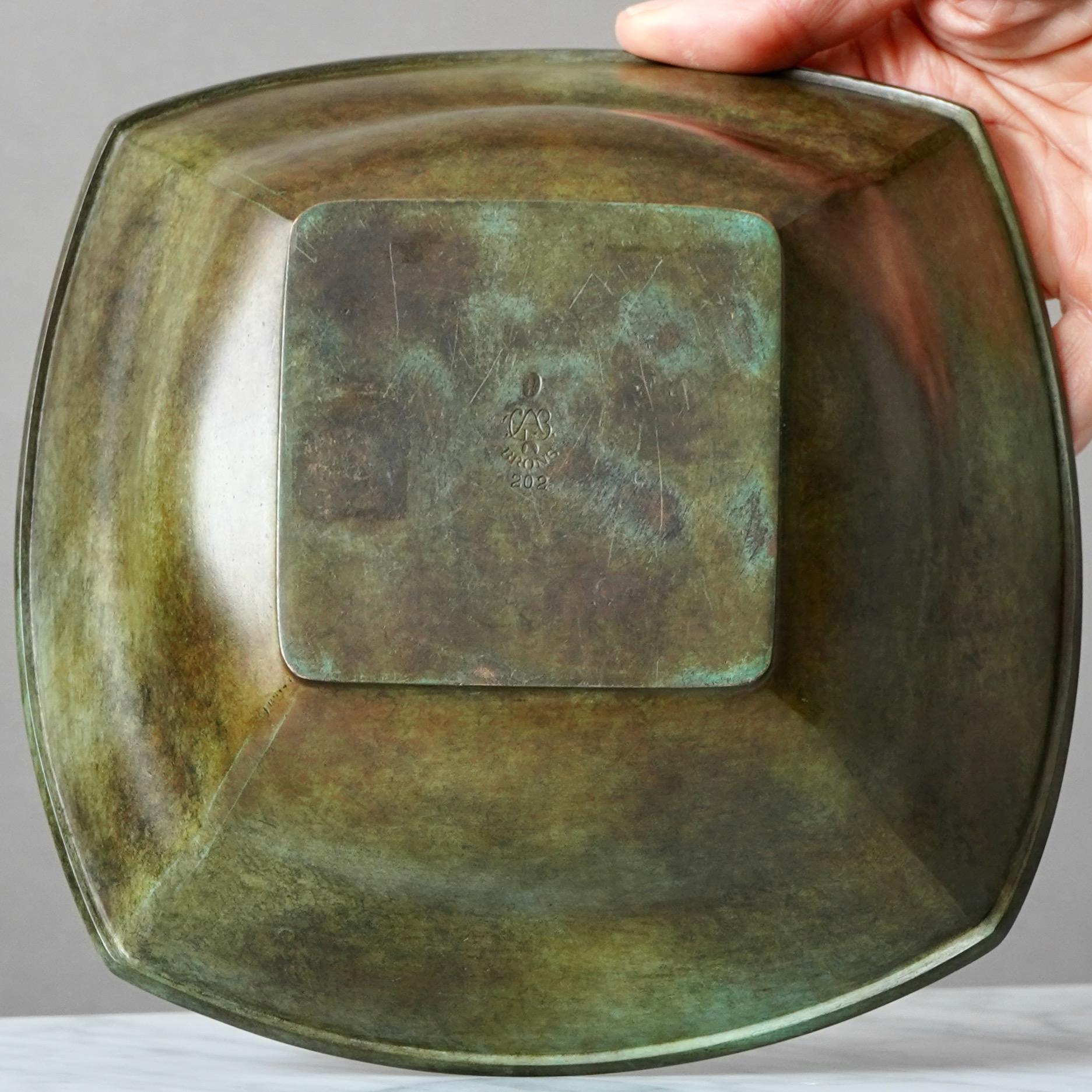 Ciotola Art Deco in bronzo di GAB Guldsmedsaktiebolaget, Svezia, anni '30 in vendita 2