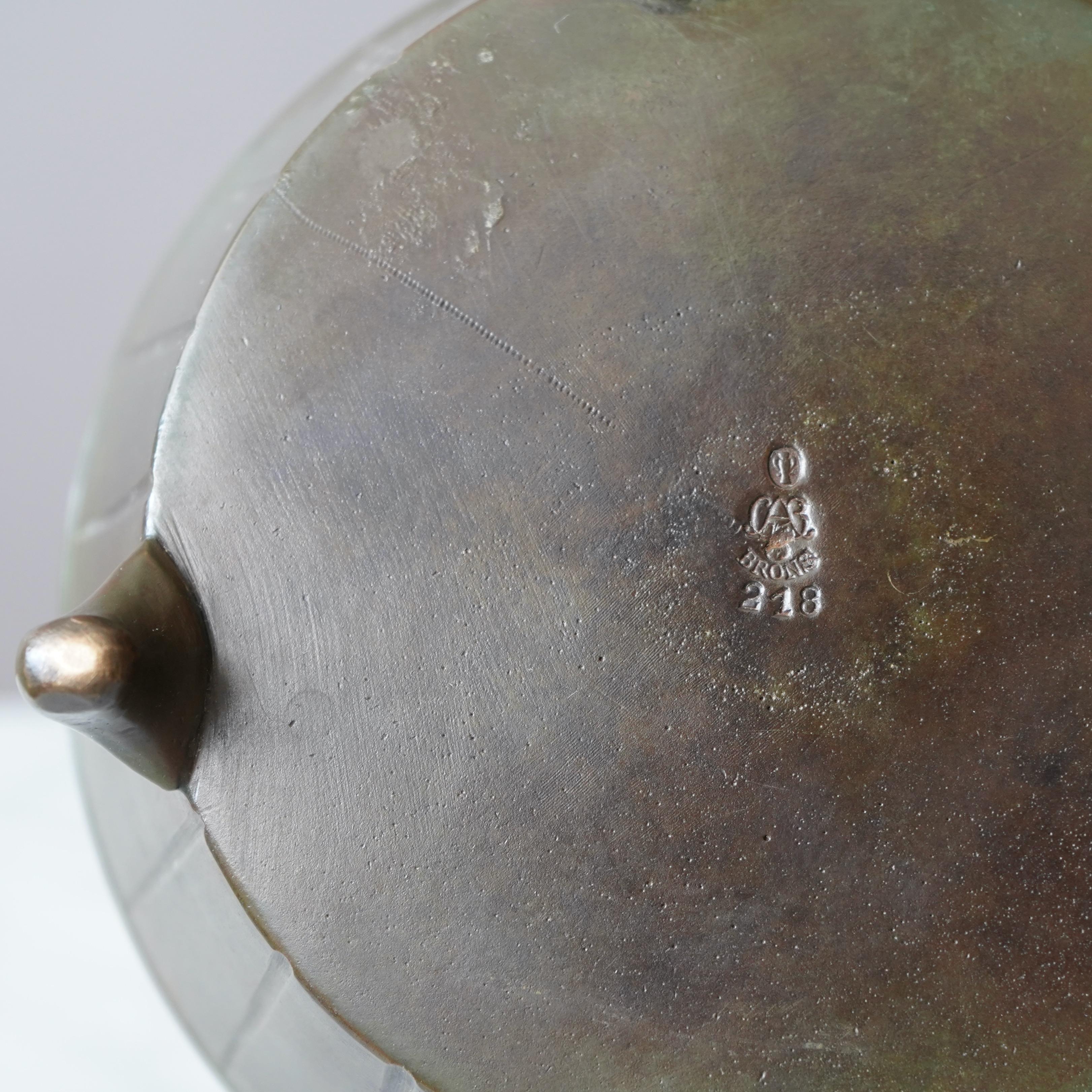 Bronze Art Deco Bowl by GAB Guldsmedsaktiebolaget, Sweden, 1930s For Sale 1