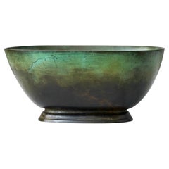 Art-Déco-Schale aus Bronze von GAB Guldsmedsaktiebolaget, Schweden, 1930er Jahre