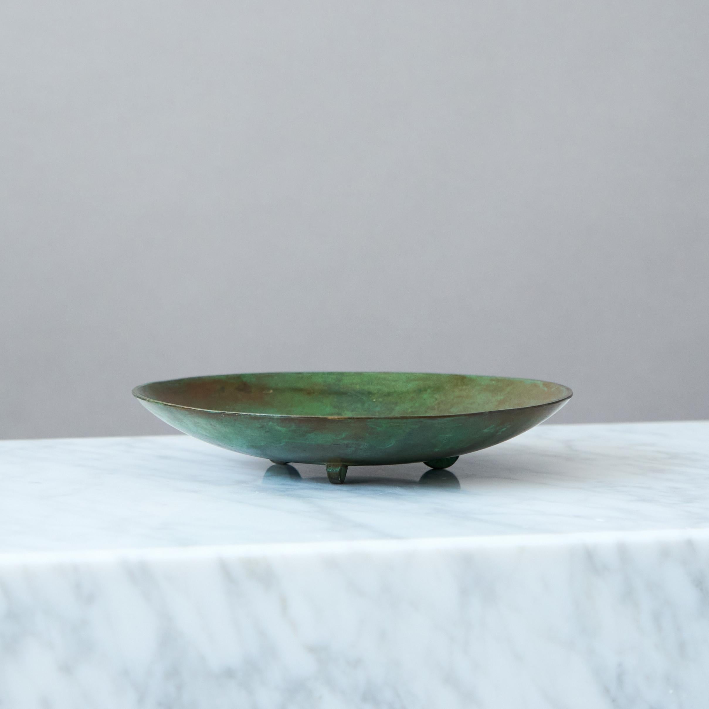 Bol Art déco en bronze par Sune Backstrom, Suède, années 1930 Bon état - En vente à Malmö, SE