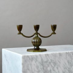 Bronze Art Deco Candelabra by GAB Guldsmedsaktiebolaget, Sweden, 1930s
