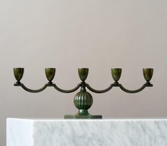 Bronze Art Deco Candelabra by GAB Guldsmedsaktiebolaget, Sweden, 1930s