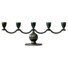 Art-Déco-Kandelaber aus Bronze von GAB Guldsmedsaktiebolaget, Schweden, 1930er Jahre