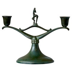 Bronze Art Deco Candelabra by Ystad Brons, Sweden, 1930s
