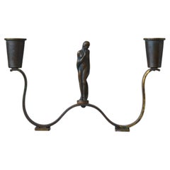 Bronze Art Deco Candelabra, Denmark, 1930s