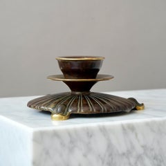 Art-Déco-Kerzenständer aus Bronze von H.F. Ægte Bronce, Dänemark, 1930er Jahre